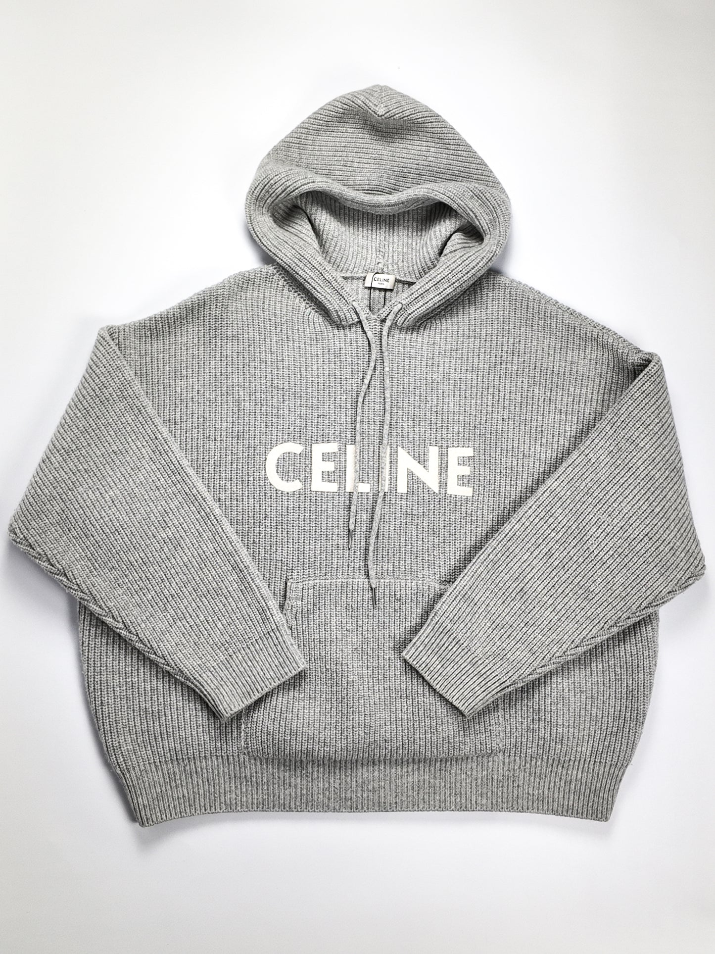 CELINE RIBBED HOODIE
