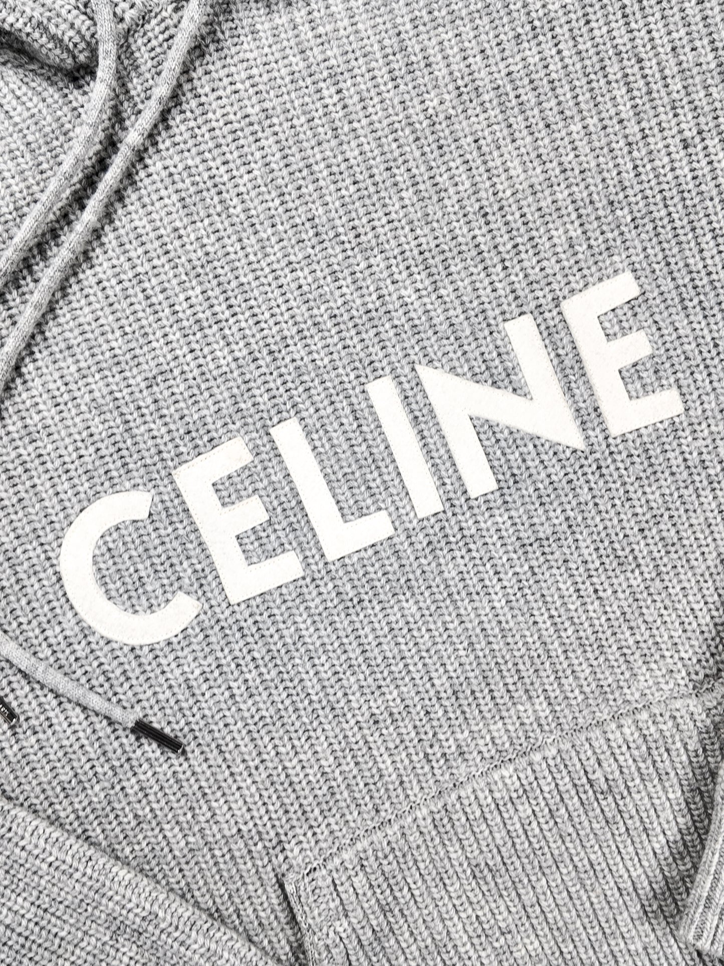 CELINE RIBBED HOODIE