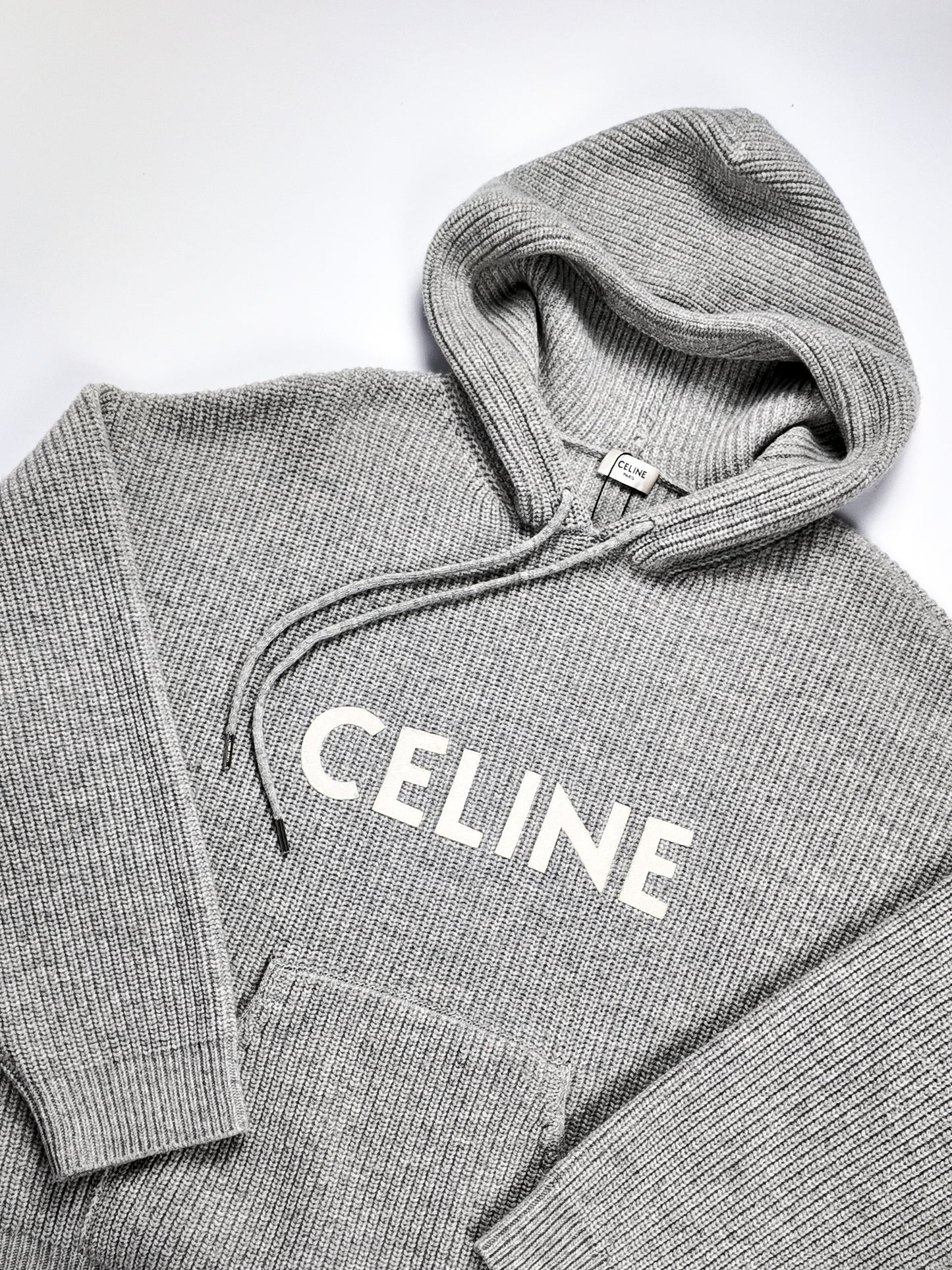 CELINE RIBBED HOODIE