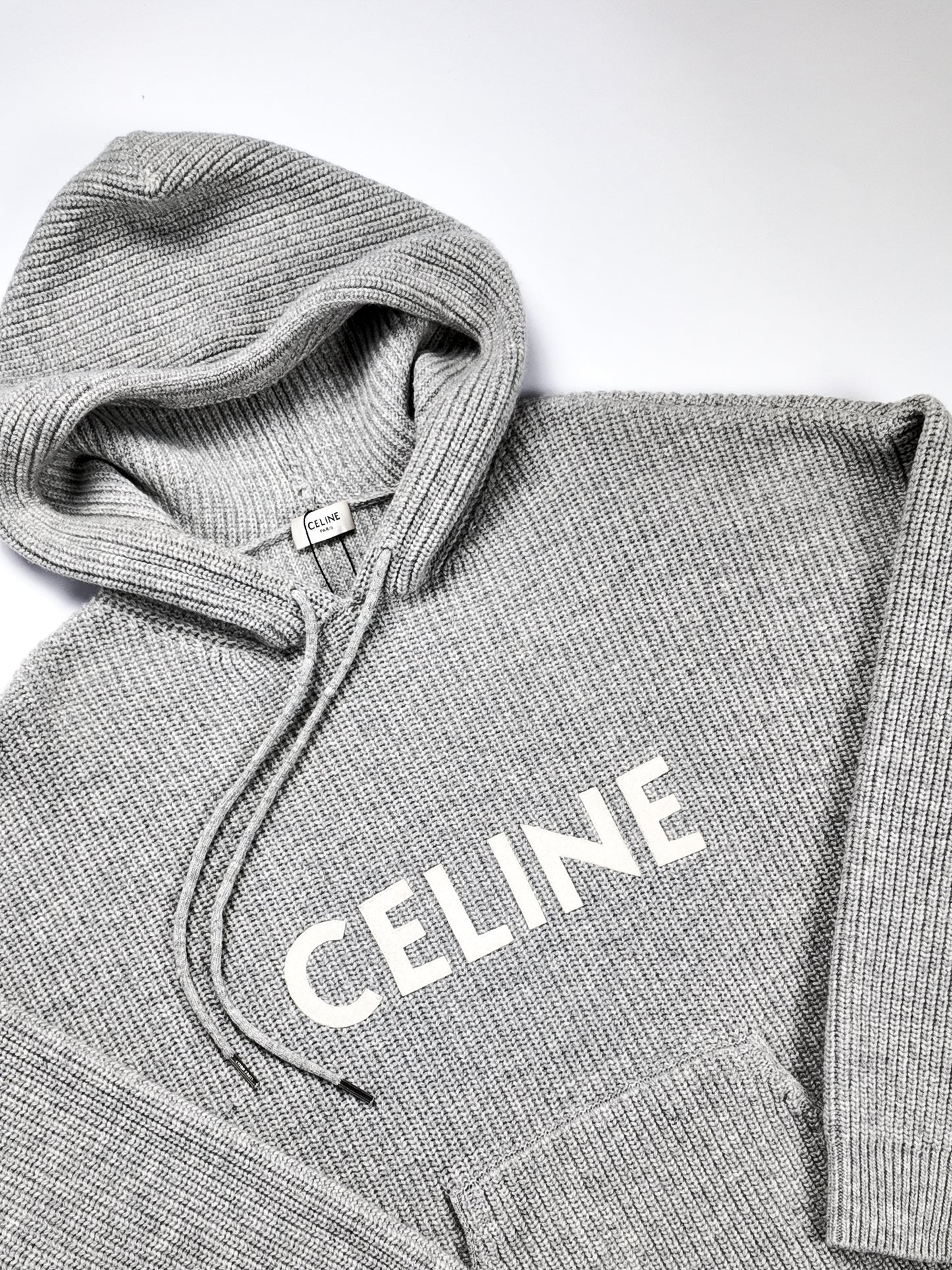 CELINE RIBBED HOODIE