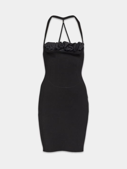 JACQUEMUS CROISSANT RUFFLED MINI DRESS