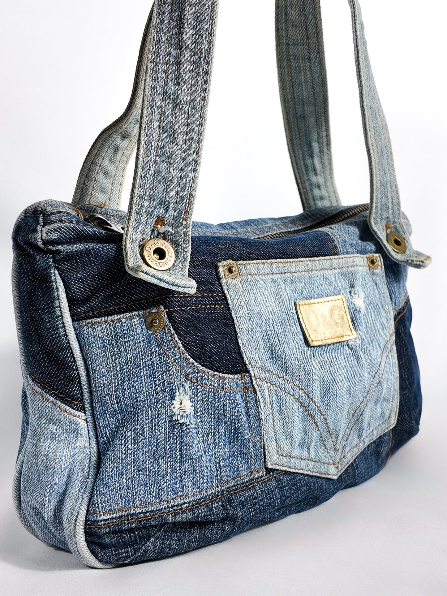 D&G DENIM PATCHWORK BAG