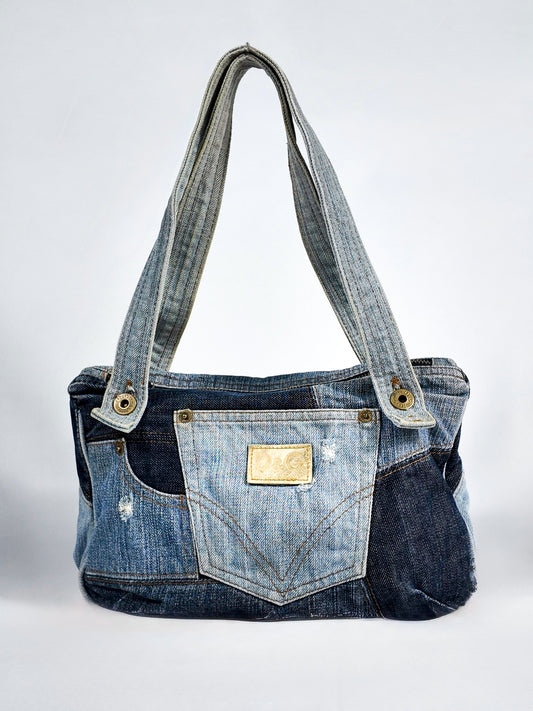D&G DENIM PATCHWORK BAG