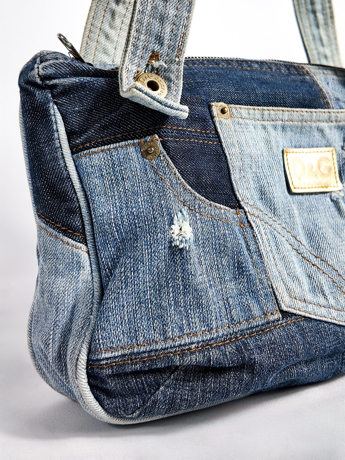 D&G DENIM PATCHWORK BAG