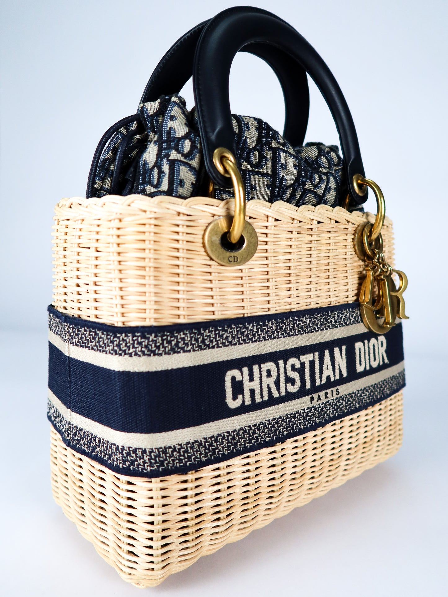 DIOR MEDIUM LADY DIOR WICKER BAG