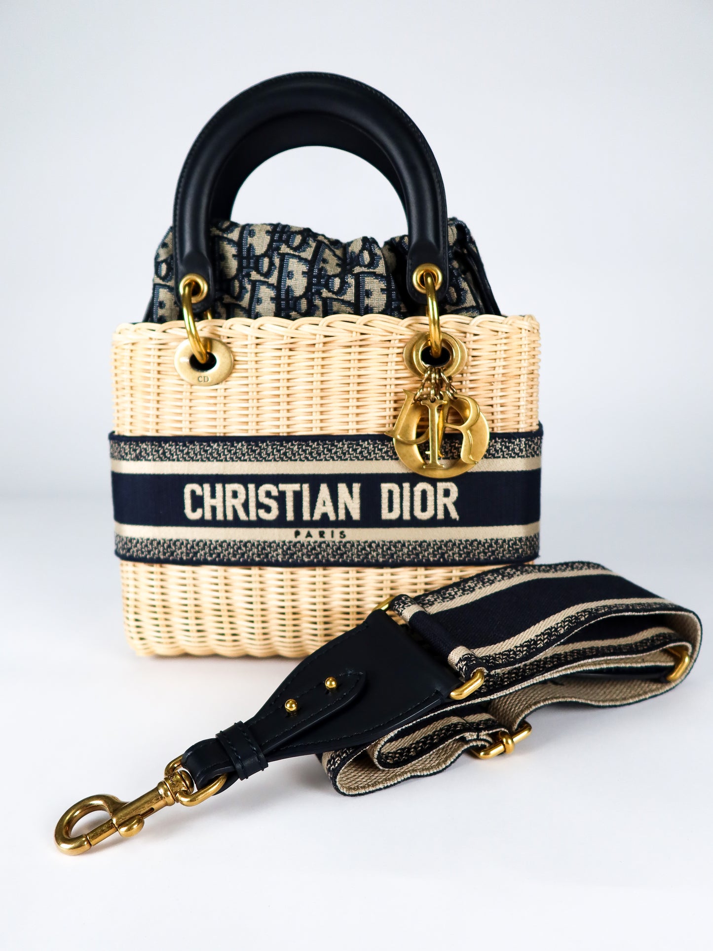 DIOR MEDIUM LADY DIOR WICKER BAG