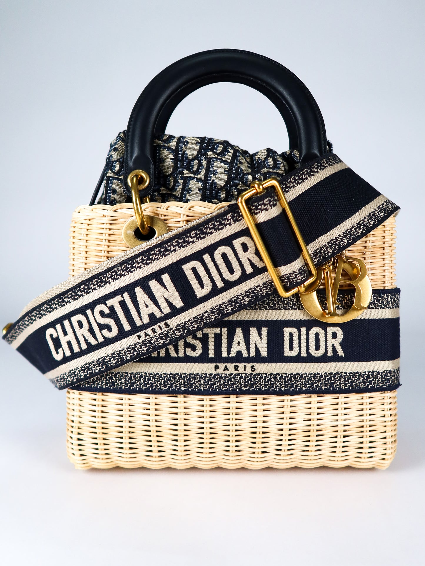 DIOR MEDIUM LADY DIOR WICKER BAG