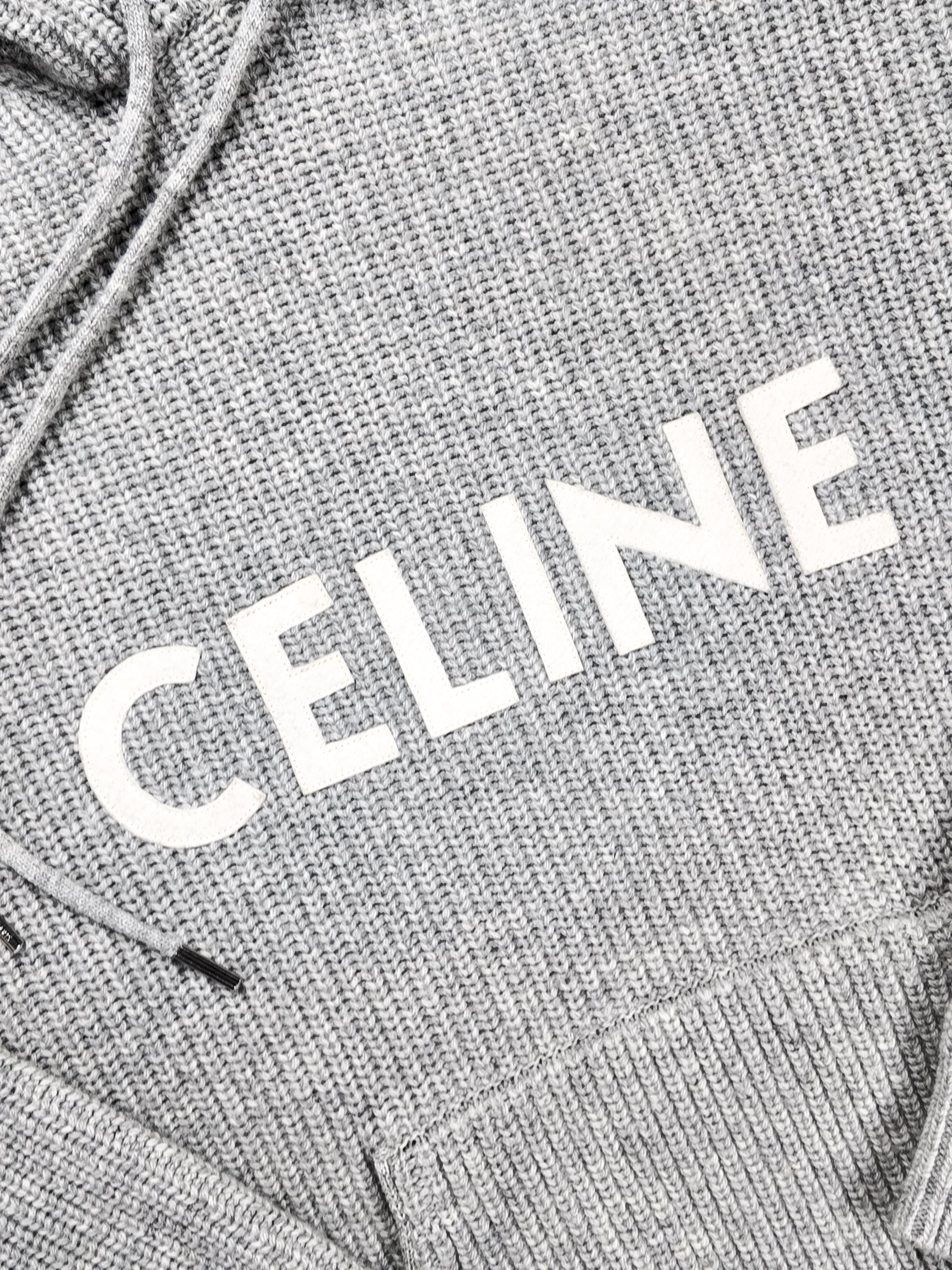 CELINE RIBBED HOODIE