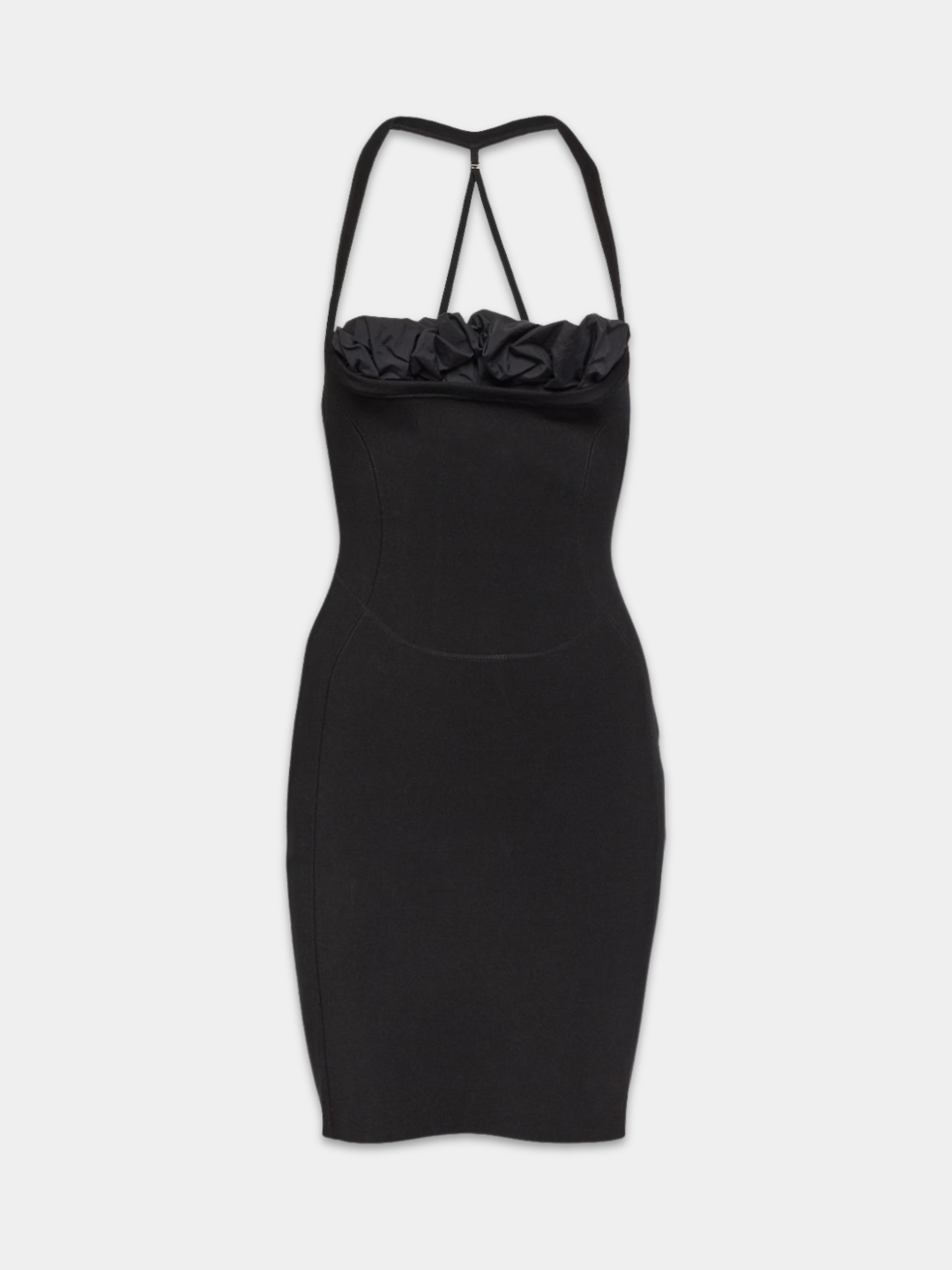 JACQUEMUS CROISSANT RUFFLED MINI DRESS